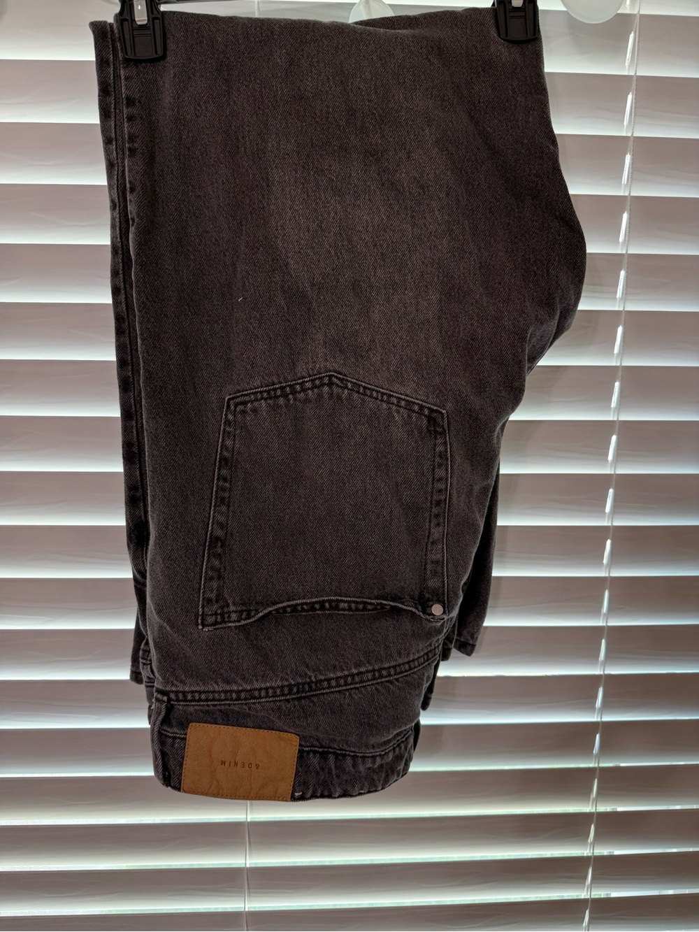 H&M &DENIM Grey Wide Leg Ultra High Waist Jeans Size 16